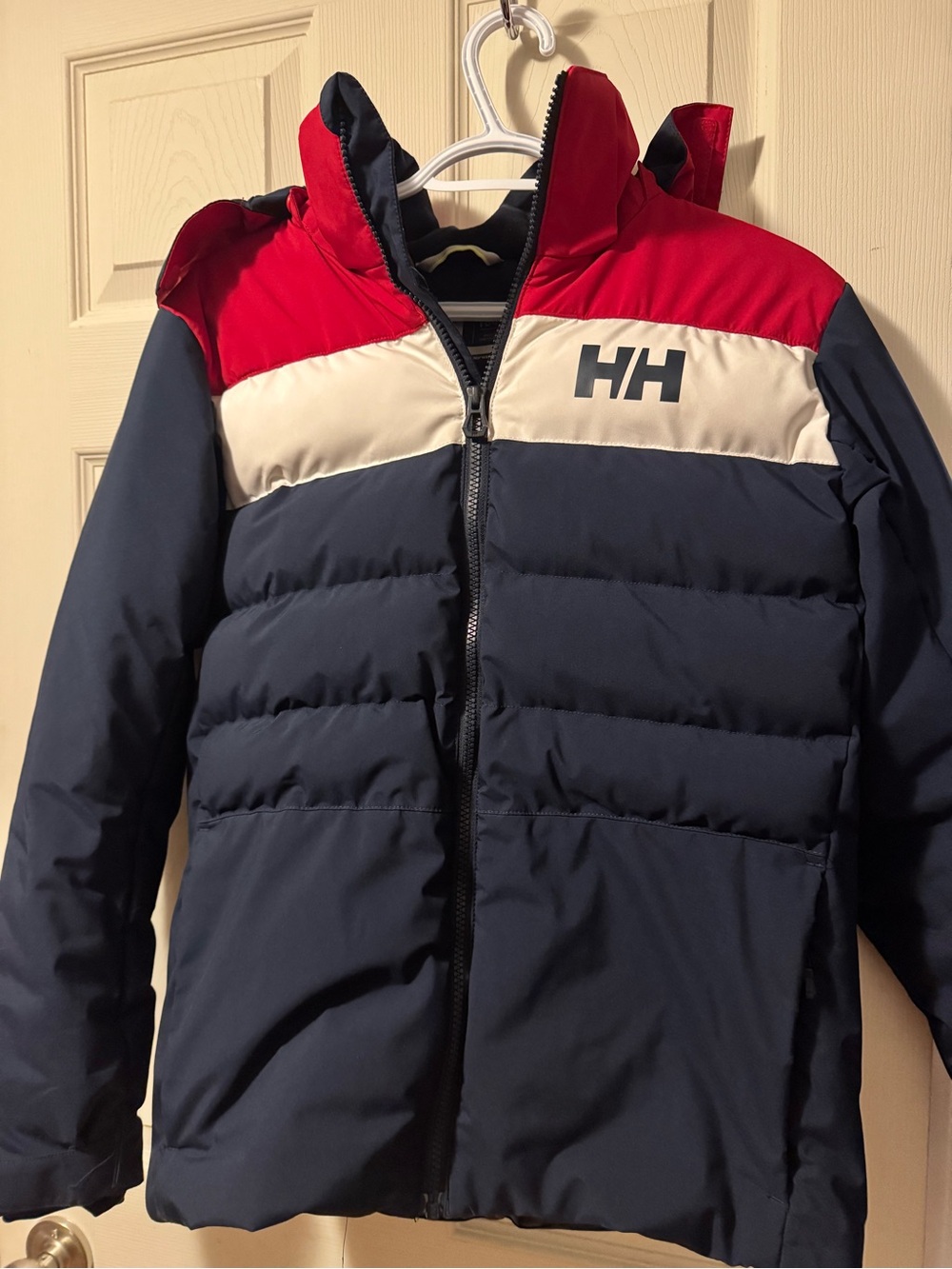 Helly Hansen Kids Colorblock Puffer Jacket - Navy/Red/Cream
